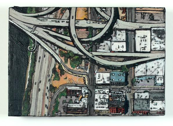a drawing from an overhead angle of the East Bank Esplanade section of Portland